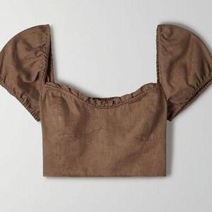 Aritzia Wilfred Wander Linen Blouse in Shiitake